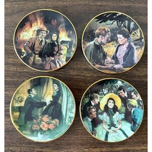 Vintage 1995 Bradford Exchange Gone With The Wind MINI PLATES Scarlet 3.5" Set 4